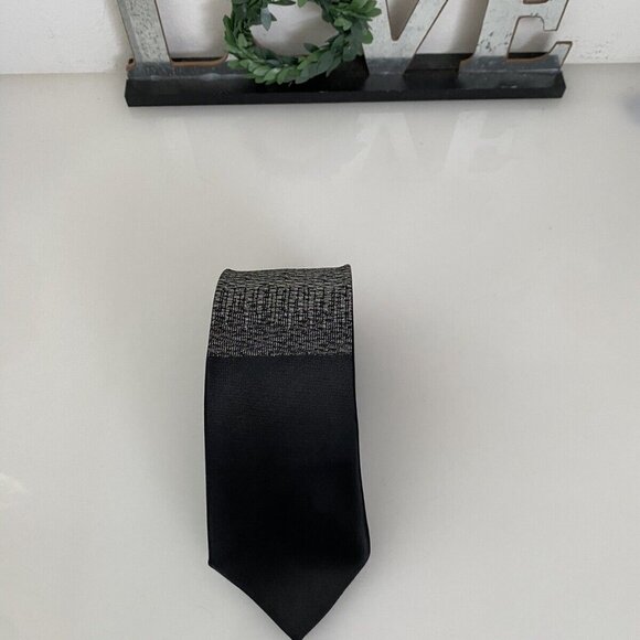Vintage Superba Black Silver Gray Skinny Tie‎ Necktie 2.5" Rockabilly 1950'-60's - Picture 5 of 16